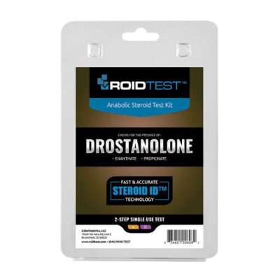 Anabolic steroid test kit packaging.